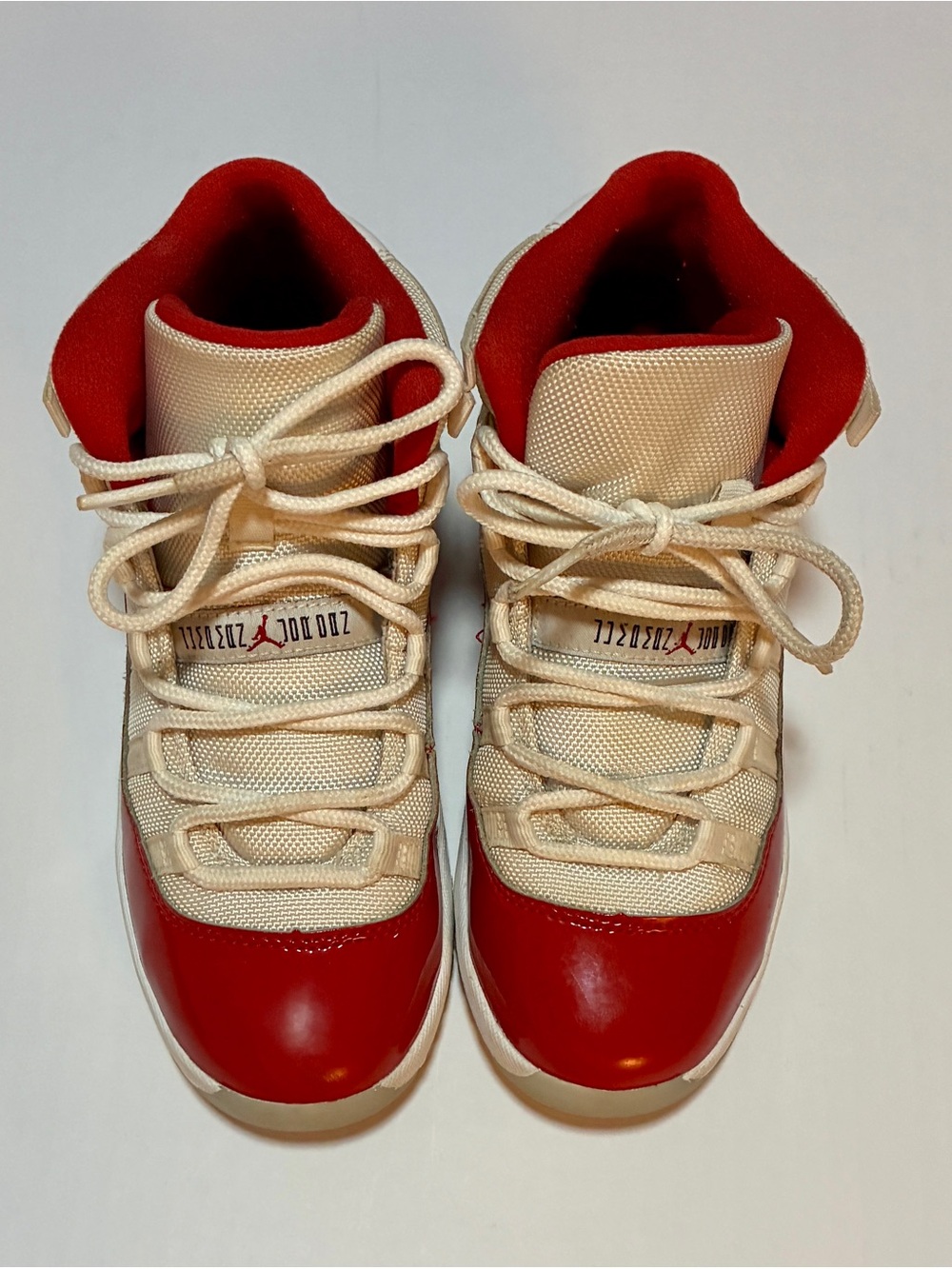 Jordan Kids Cream and Red High-Top Basketball Sneakers